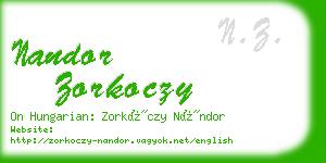 nandor zorkoczy business card